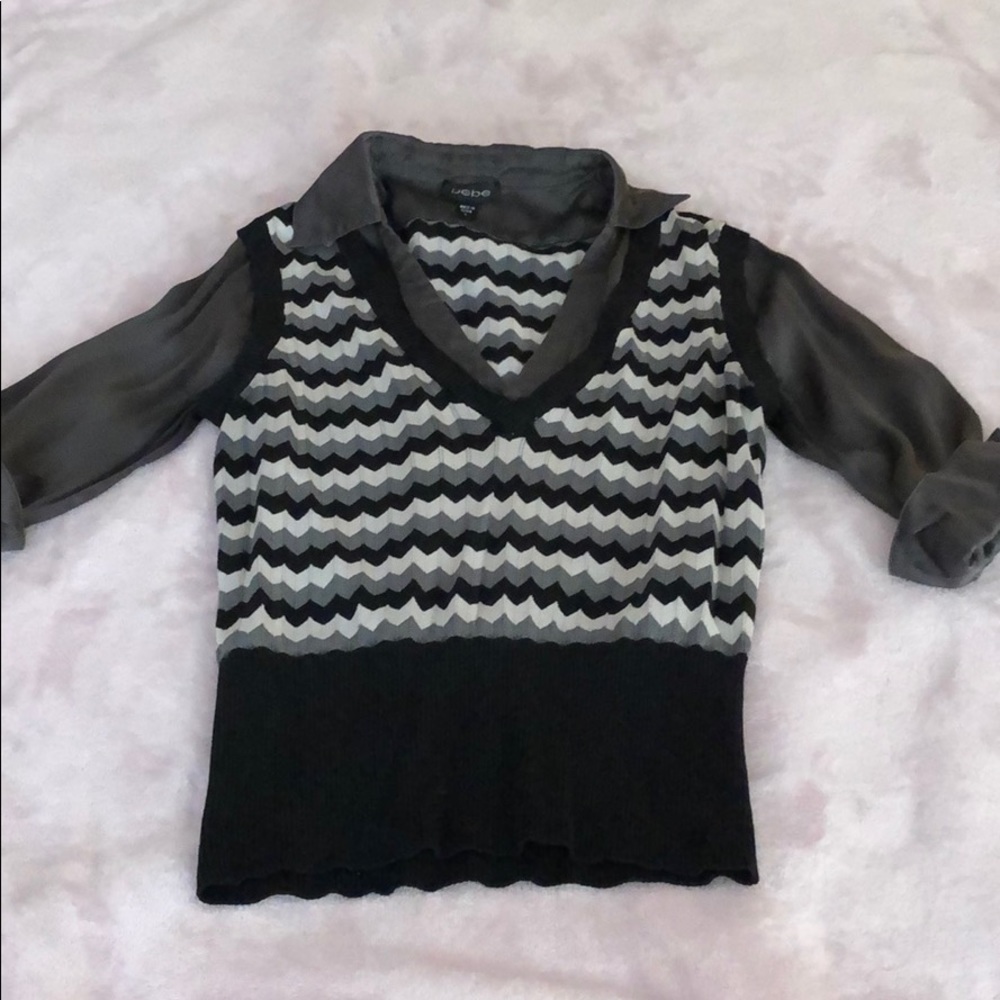 Bebe blouse with attached vest